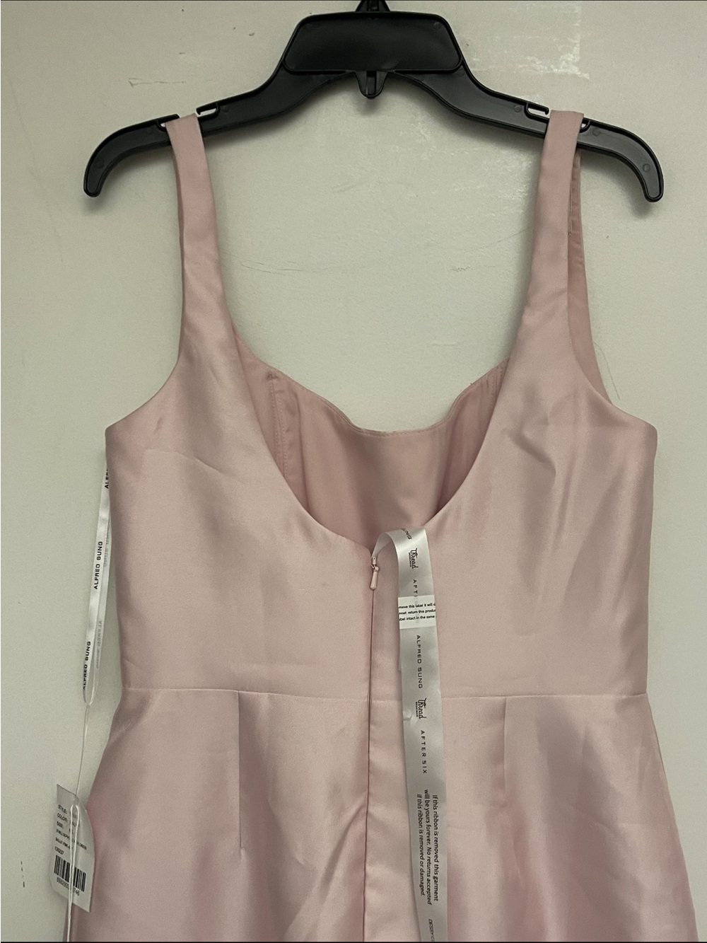 ALFRED SUNG Ballet Pink Satin Maxi Dress- NWT - Picture 7 of 11